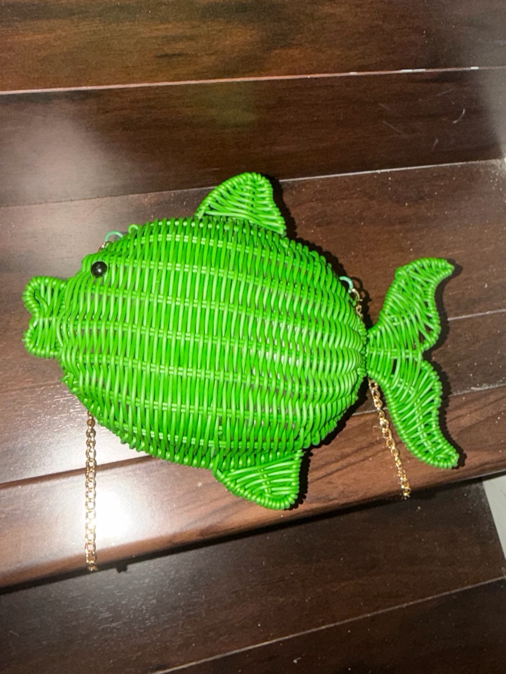 Tommy Bahama Bright Green Woven Fish Crossbody Bag